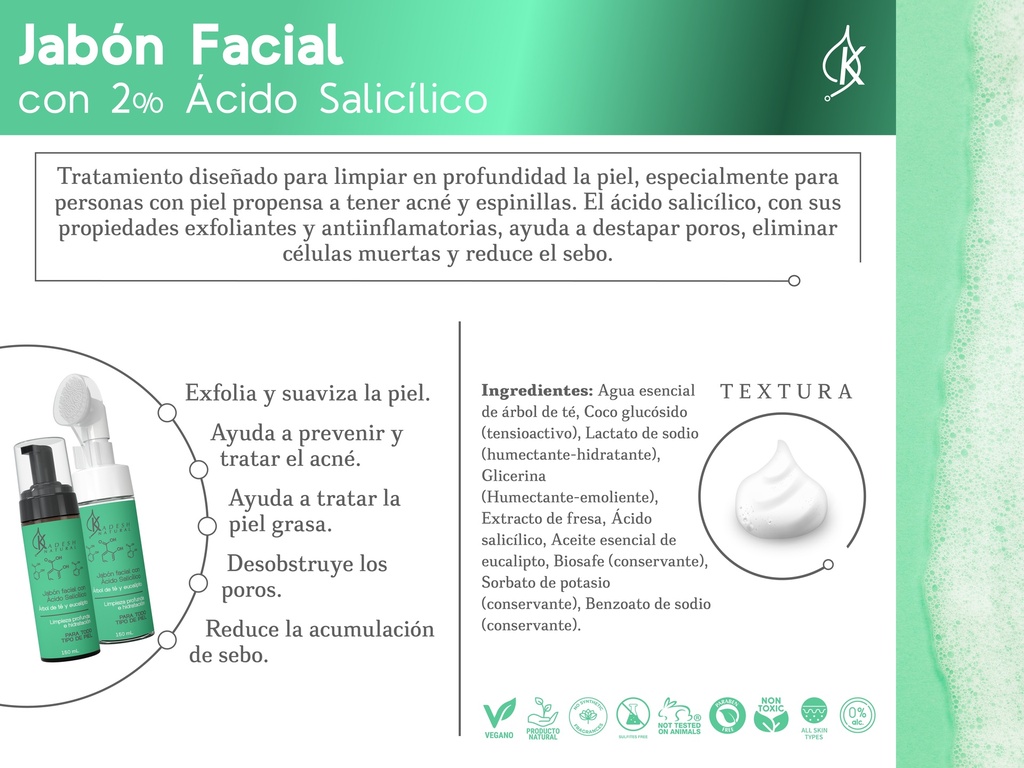 JABÓN FACIAL ÁCIDO SALICÍLICO 150 ML